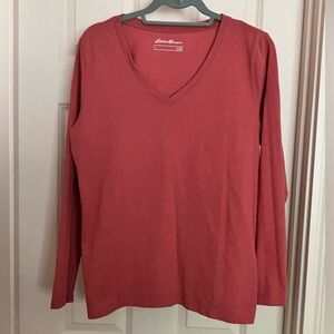 Eddie Bauer Women’s Long Sleeve V-Neck Top Size XL
